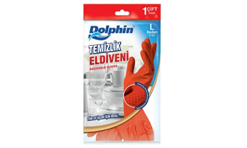 Dolphin Temizlik Eldiveni Büyük Kırmızı