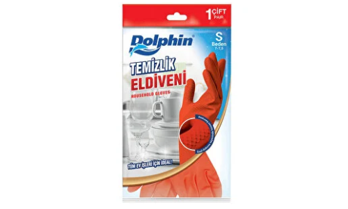 Dolphin Temizlik Eldiveni Küçük Kırmızı