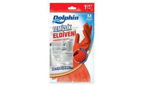 Dolphin Temizlik Eldiveni Orta Kırmızı