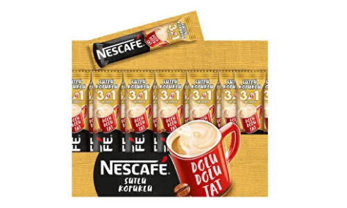 Nescafe 3'ü 1 Arada Sütlü Köpüklü 17,5 gr 72'li Paket